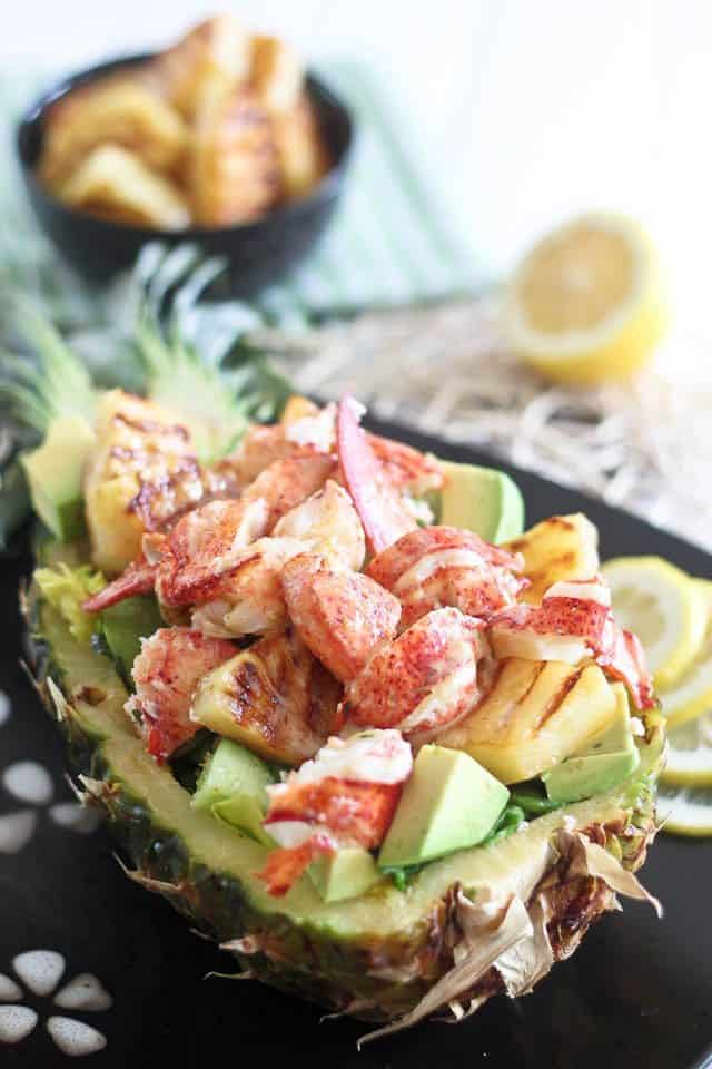 Grilled Pineapple and Lobster Salad  | by Sonia! The Healthy Foodie