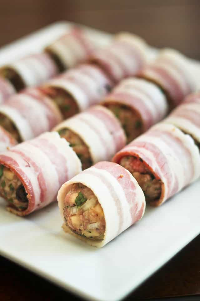 Bacon Wrapped Meatball Kebabs | by Sonia! The Healthy Foodie