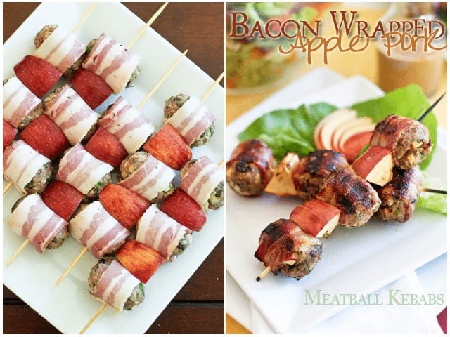 Bacon Wrapped Meatball Kebabs | by Sonia! The Healthy Foodie