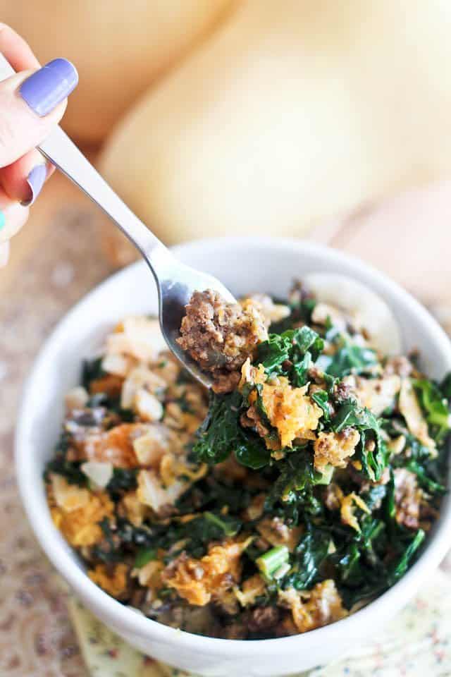 Kale Butternut Squash Breakfast Bowl | by Sonia! The Healthy Foodie