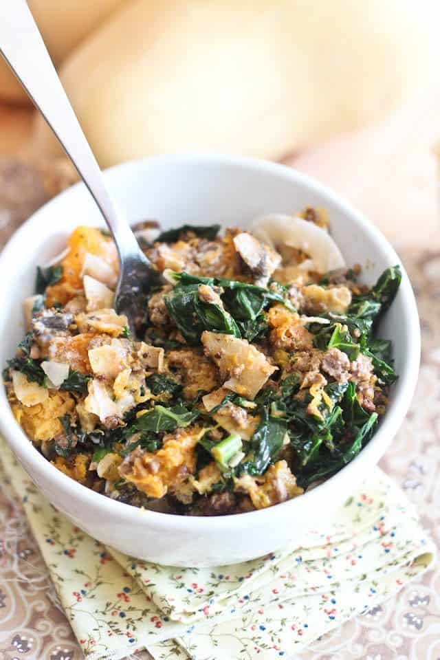 Kale Butternut Squash Breakfast Bowl | by Sonia! The Healthy Foodie