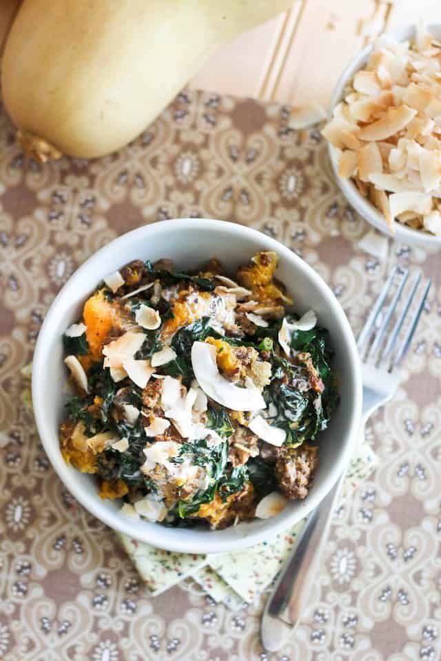 Kale Butternut Squash Breakfast Bowl | by Sonia! The Healthy Foodie