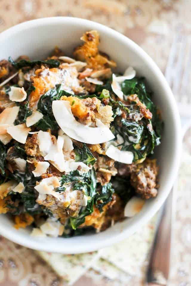 Kale Butternut Squash Breakfast Bowl | by Sonia! The Healthy Foodie