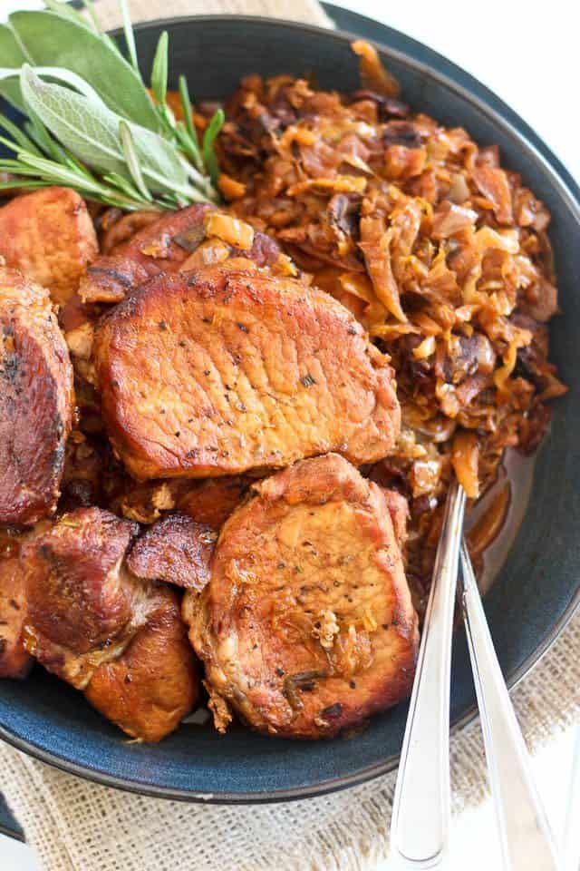 Pork Chops and Braised Cabbage | by Sonia! The Healthy Foodie