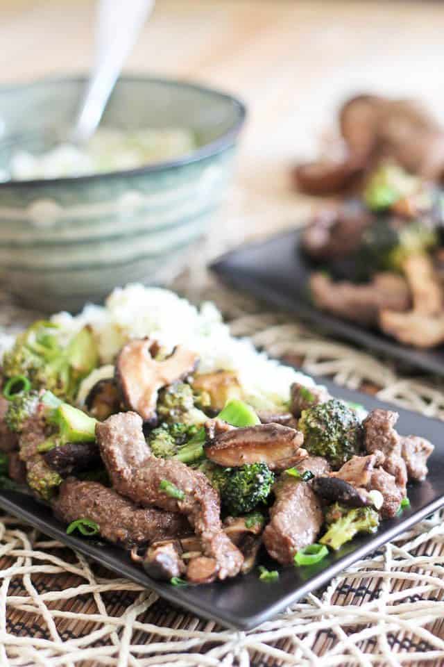 Healthy Sauteed Beef with Broccoli and Shiitake Mushrooms