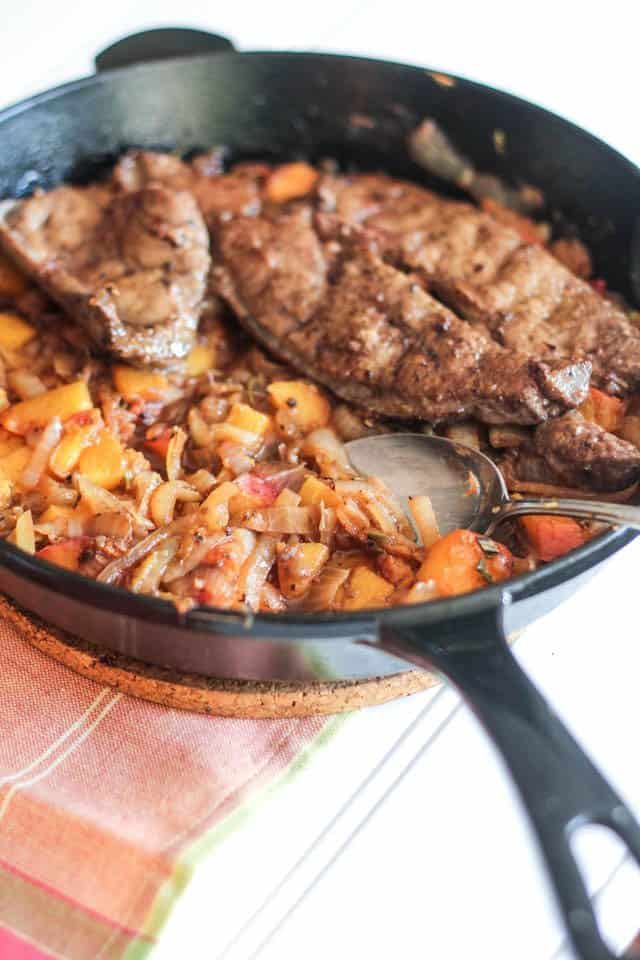 Beef Liver with Peaches and Caramelized Onions | by Sonia! The Healthy Foodie