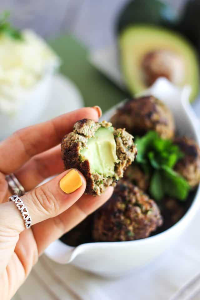 Avocado Stuffed Meatballs | by Sonia! The Healthy Foodie