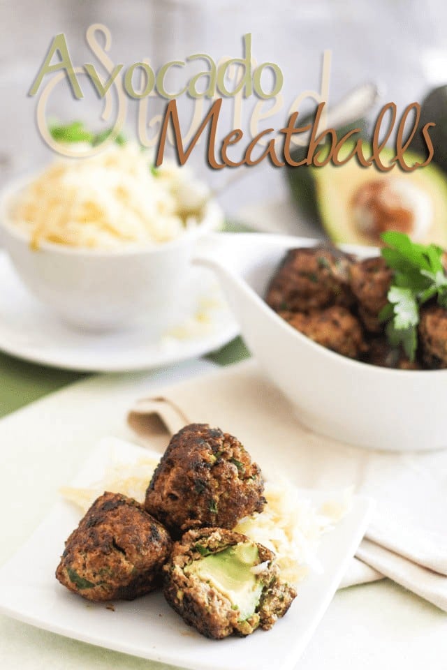 Avocado Stuffed Meatballs |thehealthyfoodie.com 