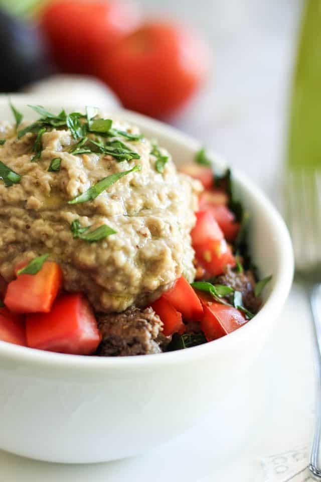 Ground Beef and Baba Ganoush Breakfast Bowl | by Sonia! The Healthy Foodie