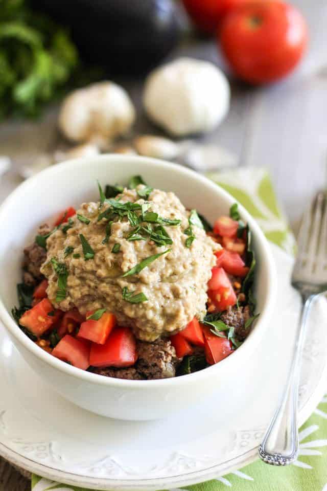 Ground Beef and Baba Ganouj Breakfast Bowl | by Sonia! The Healthy Foodie