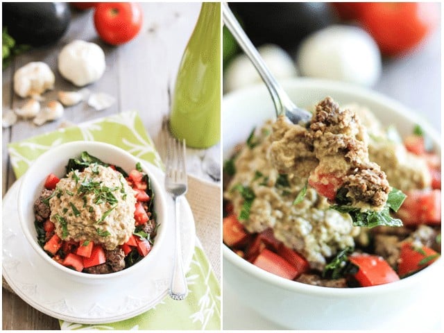 Ground Beef and Baba Ganouj Breakfast Bowl | by Sonia! The Healthy Foodie