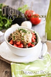 Ground Beef and Baba Ghanouj Breakfast Bowl | by Sonia! The Healthy Foodie