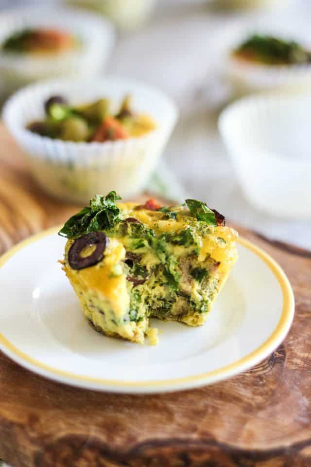 Ham Kale and Olive Frittata Cups | by Sonia! The Healthy Foodie