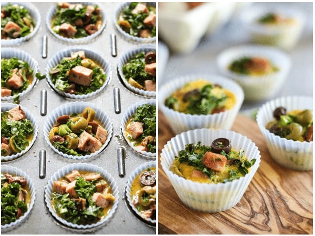 Ham Kale and Olive Frittata Cups | by Sonia! The Healthy Foodie