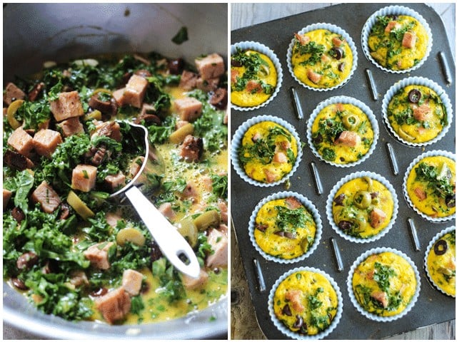 Ham Kale and Olive Frittata Cups | by Sonia! The Healthy Foodie