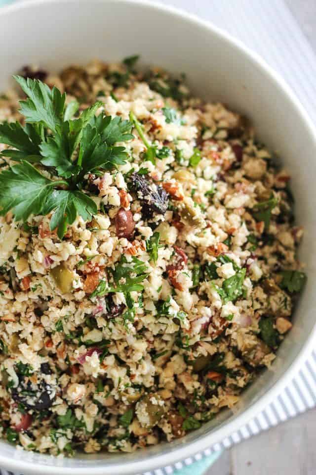 Almond and Olive Faux Bulgur Salad | by Sonia! The Healthy Foodie