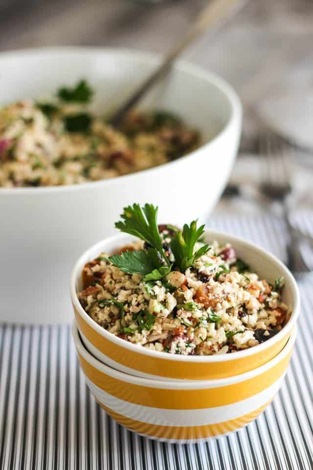 Almond and Olive Faux Bulgur Salad | by Sonia! The Healthy Foodie