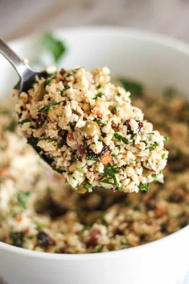 Almond and Olive Faux Bulgur Salad | by Sonia! The Healthy Foodie