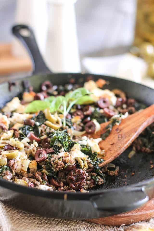 Greek Inspiration Ground Beef Skillet | by Sonia! The Healthy Foodie