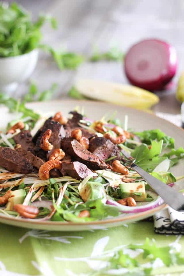 Warm Liver and Cashew Salad