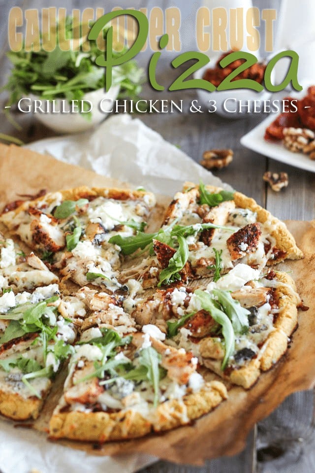 Cauliflower Crust Grilled Chicken And 3 Cheeses Pizza