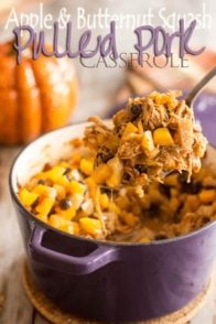 This paleo pulled pork and butternut squash casserole has ample notes of sweet apple, spicy seasonal aromas and delicious tones of salted butter. A dream!