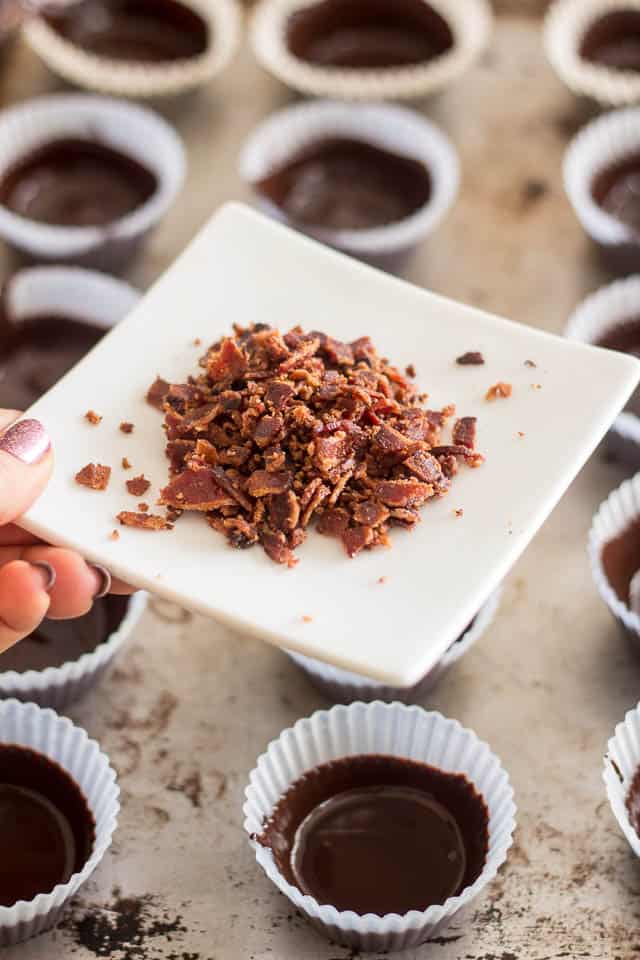 Bacon Banana Nut Butter Chocolate Cups | by Sonia! The Healthy Foodie