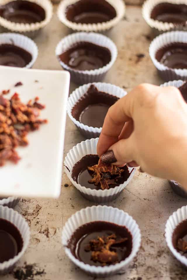 Bacon Banana Nut Butter Chocolate Cups | by Sonia! The Healthy Foodie