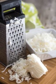 Grating your frozen lard | by Sonia! The Healthy Foodie