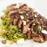 Strip Steak over Shaved Brussels Sprouts | by Sonia! The Healthy Foodie
