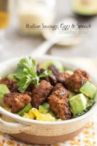Italian Sausage Spinach Breakfast Bowl | by Sonia! The Healthy Foodie