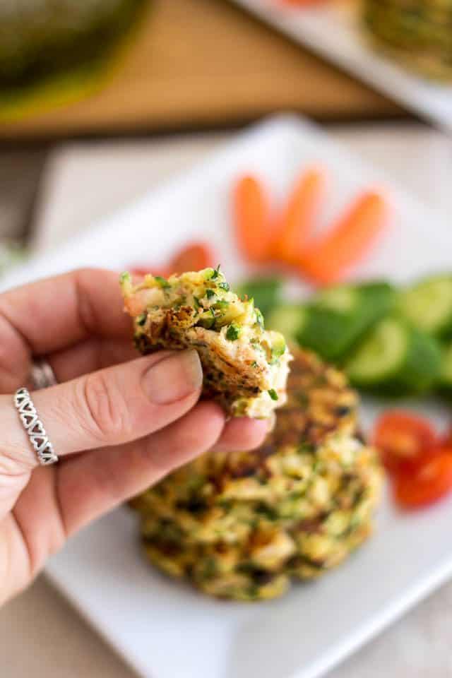 Paleo Zucchini & Shrimp Fritters | www.thehealthyfoodie.com