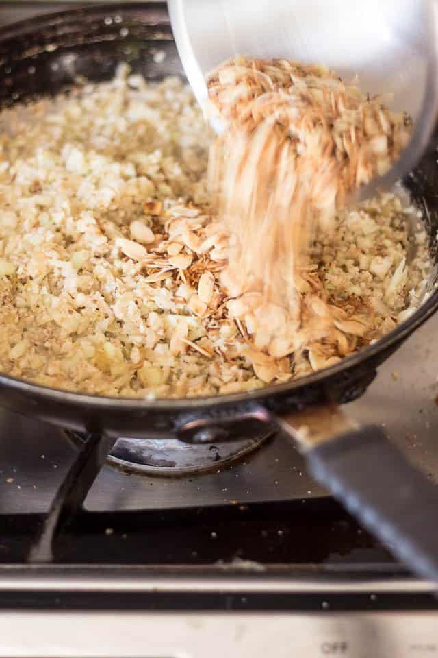 Almond Coconut Cauliflower Rice | www.thehealthyfoodie.com