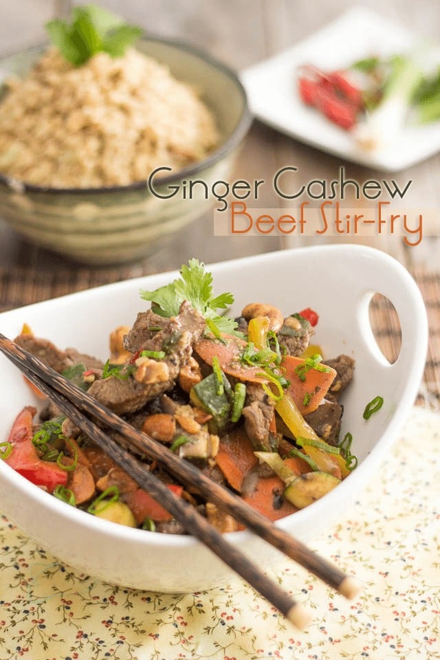 Ginger Cashew Beef Stir-Fry | www.thehealthyfoodie.com