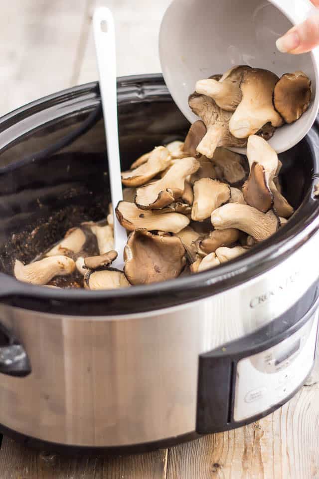 Slow Cooker Pork Stew with Oyster Mushrooms | www.thehealthyfoodie.com