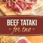 As pleasing to the eye as it is to the palate, this easy and elegant Beef Tataki for 2 is the perfect prelude to a beautiful evening with that special someone, especially if they happen to be a true meat lover!