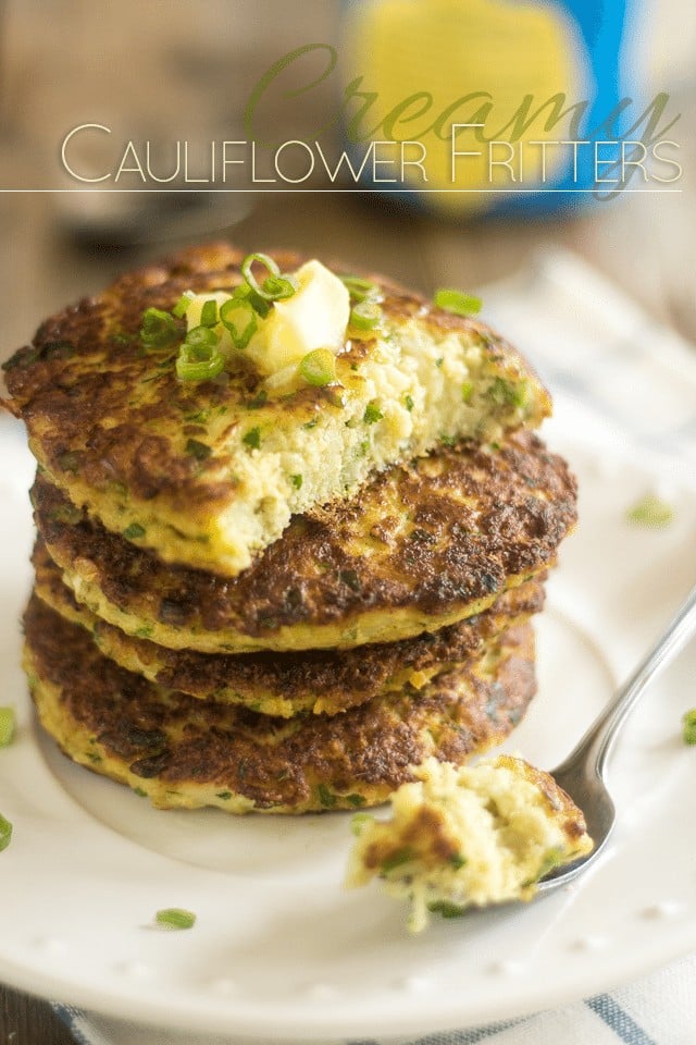 Creamy Cauliflower Fritters | thehealthyfoodie.com