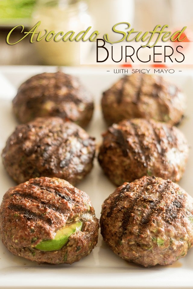 Avocado and Spicy Mayo Stuffed Burger | thehealthyfoodie.com