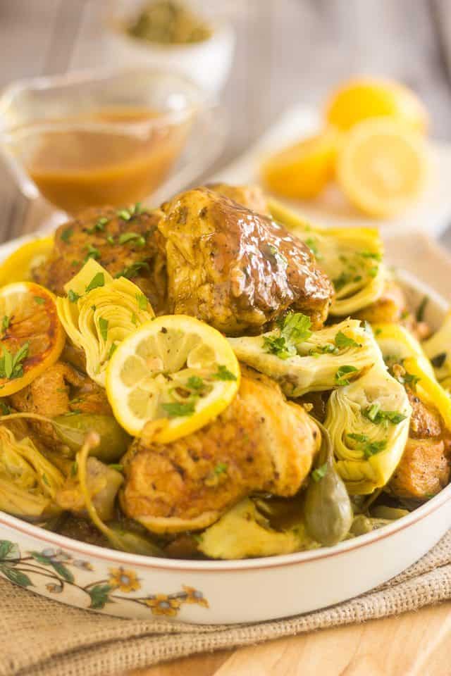 Lemon Artichoke Slow Cooker Chicken