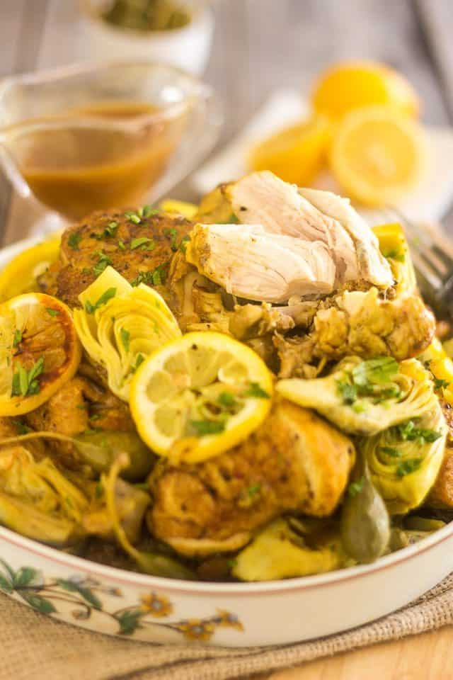 Lemon Artichoke Slow Cooker Chicken