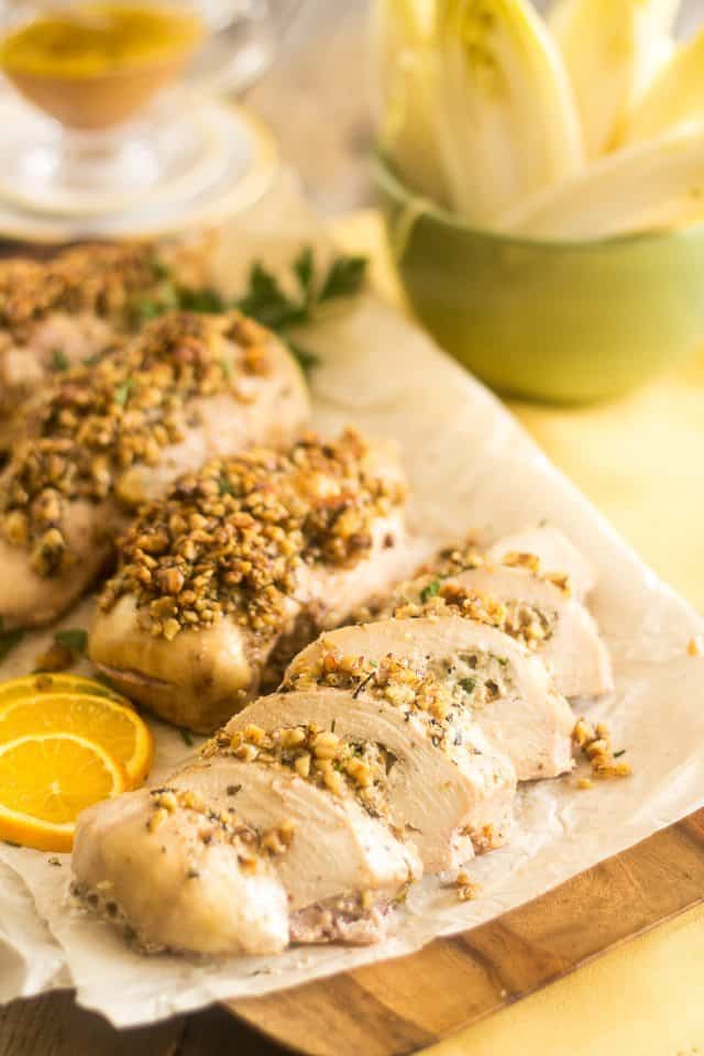 Blue Cheese Stuffed Walnut Crusted Chicken Breasts | thehealthyfoodie.com