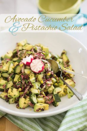 Avocado Cucumber Pistachio Salad | thehealthyfoodie.com