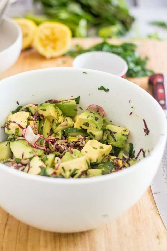 Avocado Cucumber Pistachio Salad | thehealthyfoodie.com