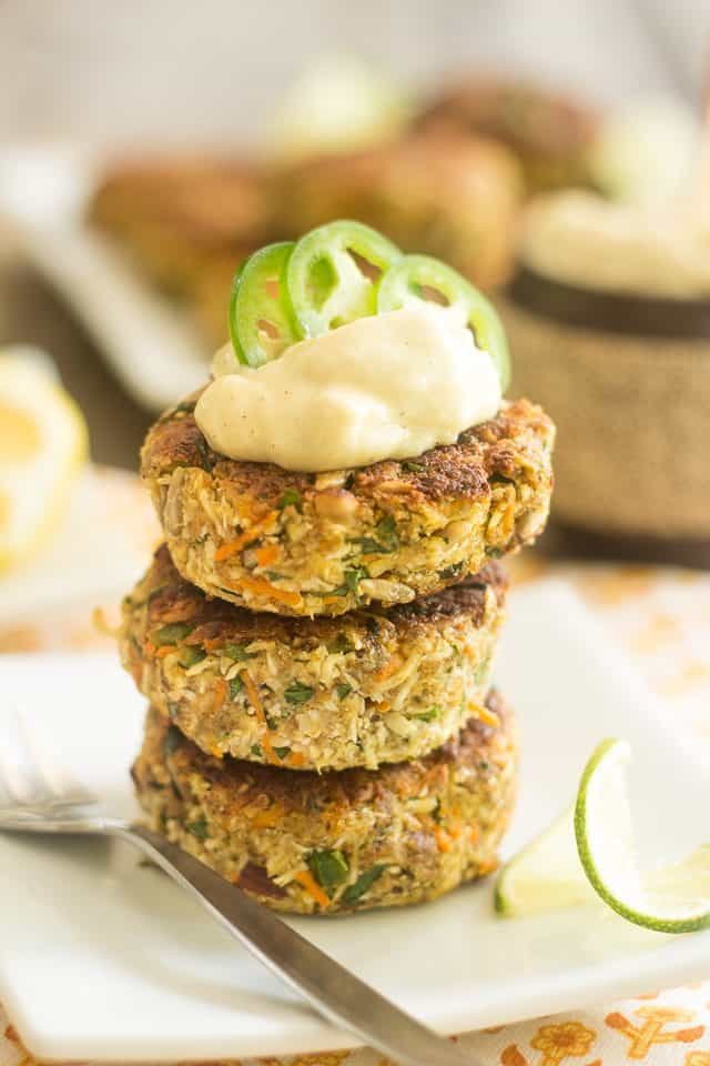 Loaded Cauliflower Fritters | thehealthyfoodie.com