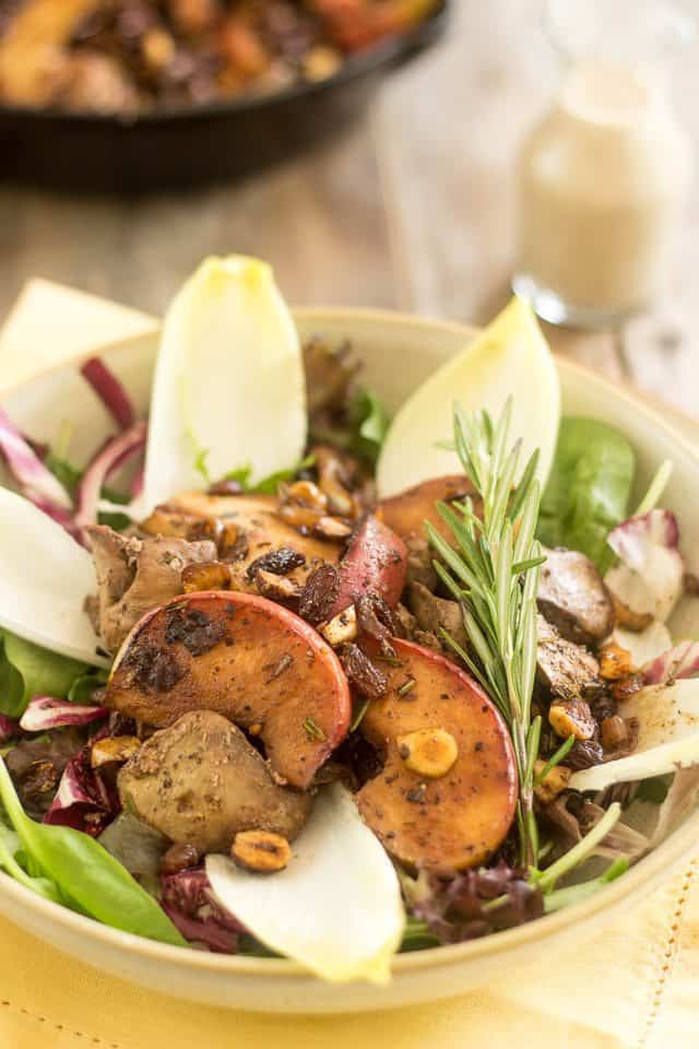 Warm Chicken Liver and Apple Salad | thehealthyfoodie.com