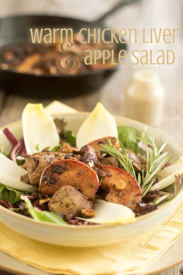 Warm Chicken Liver and Apple Salad | thehealthyfoodie.com