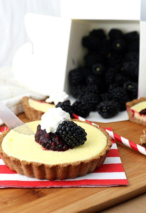 Keto Cheesecake Tarts with Blackberry Compote