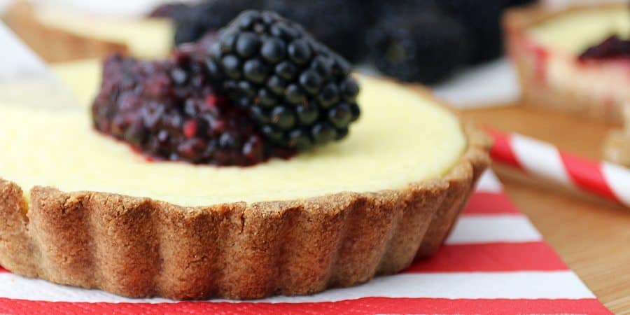 Keto Cheesecake Tarts with Blackberry Compote