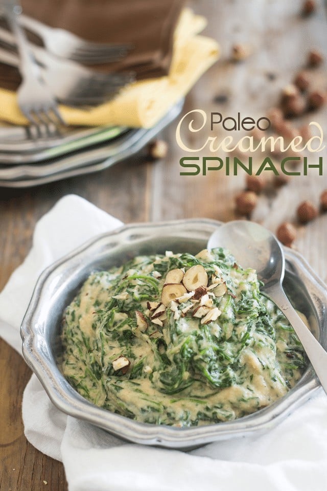 Paleo Creamed Spinach | thehealthyfoodie.com