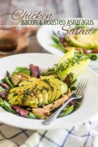 Chicken Bacon and Roasted Asparagus Salad | thehealthyfoodie.com